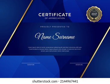 Elegant certificate of appreciation template vector with clean and modern design. Can be use for award show, diploma certificate, employee of the month, business deal, corporate recognition