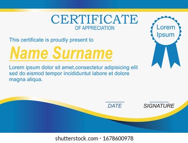 Elegant Certificate award template vector design