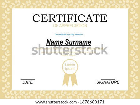 Elegant Certificate award template vector design