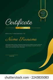 Elegant certificate design template with clean abstract geometric vector decoration. Vector illustration for certificate of achievement, award recognition, corporate employee of the month