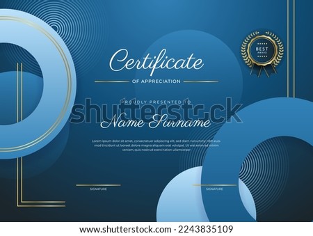 Elegant certificate design template with clean abstract geometric vector decoration. Vector illustration for certificate of achievement, award recognition, corporate employee of the month