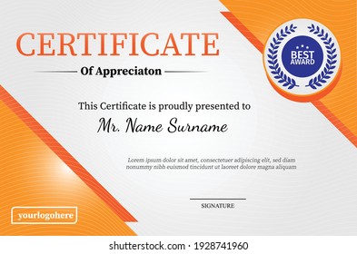 Elegant certificate design template with wave pattern.