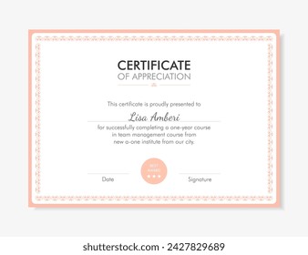 Elegant Certificate Design Vector for Educational Use