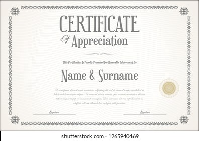 Certificate Design Template Wavy Lines Shapes Stock Vector (Royalty ...