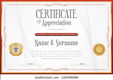 Elegant certificate or diploma retro vintage design