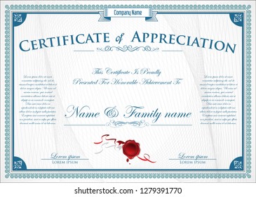 Elegant certificate or diploma retro vintage design