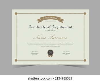 Elegant certificate or diploma retro vintage design, Certificate or diploma retro vintage design template, Certificate of Appreciation template. Cool geometric design, Clean modern certificate.