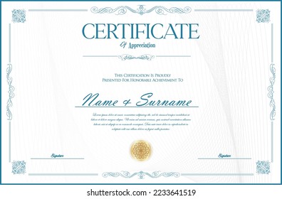 Elegant certificate or diploma retro vintage design 