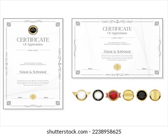 Elegant certificate or diploma retro vintage design 