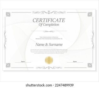 Elegant certificate or diploma retro vintage design 