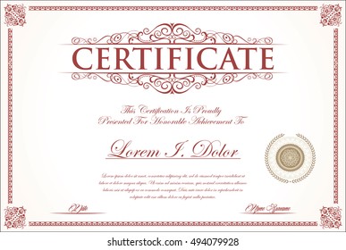 Elegant certificate or diploma template