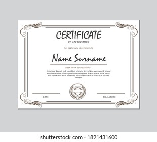 Elegant certificate with frame template