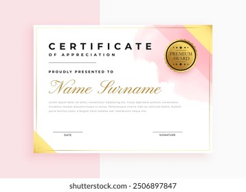 elegant certificate of honor template a paper of gratitude vector