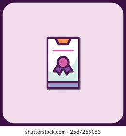 Elegant Certificate Icon Design: Achievement and Recognition