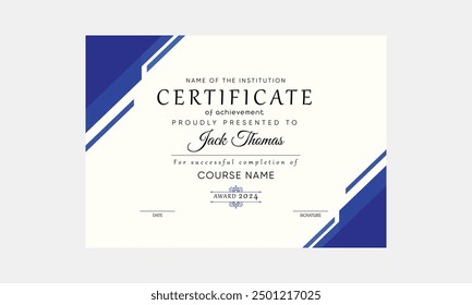 elegant certificate layout design, luxury certificate design. editable certificate