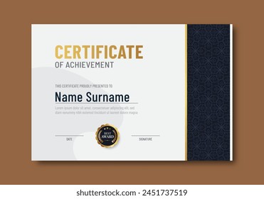 Elegant certificate template with classic frame pattern