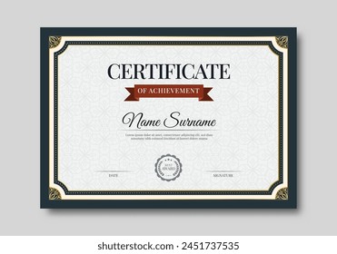 Elegant certificate template with classic frame pattern