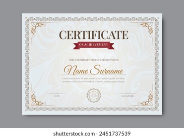 Elegant certificate template with classic frame pattern