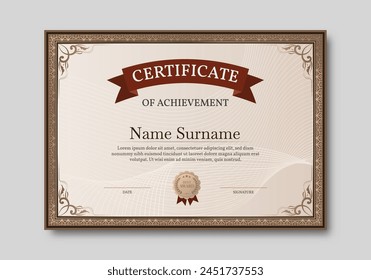 Elegant certificate template with classic frame pattern