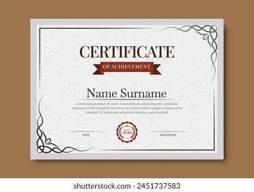 Elegant certificate template with classic frame pattern