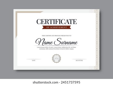 Elegant certificate template with classic frame pattern