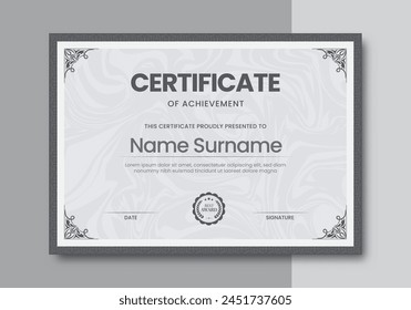 Elegant certificate template with classic frame pattern