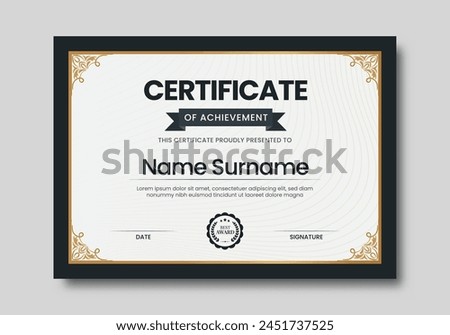 Elegant certificate template with classic frame pattern