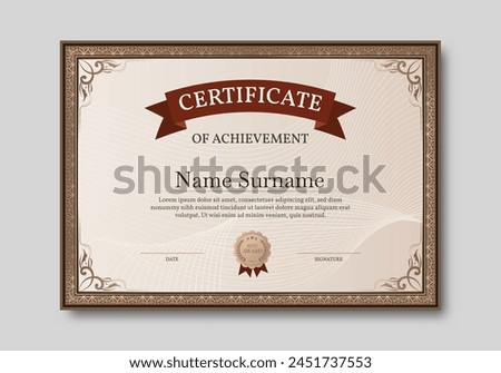 Elegant certificate template with classic frame pattern