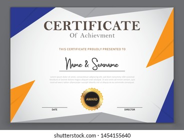 Elegant Certificate Template Design Vector