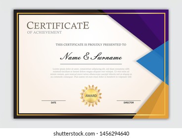 Elegant Certificate Template Design Vector