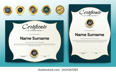 Elegant certificate template. Horizontal, vertical certificate For award, business, and education needs. Diploma vector template