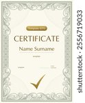 Elegant Certificate Template with Ornamental Frame and Classic Style