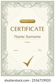 Elegant Certificate Template with Ornamental Frame and Classic Style