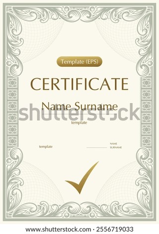 Elegant Certificate Template with Ornamental Frame and Classic Style