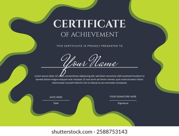 Elegant certificate template with a stylish paper-cut background. Features fully editable text and a professional font. Perfect for awards, diplomas, and recognitions. Print-ready to customize.