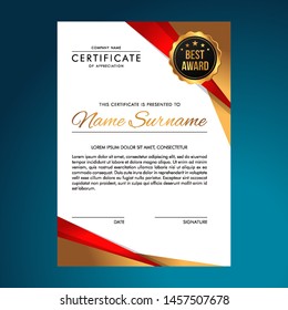 Elegant Certificate Template Vector Background
