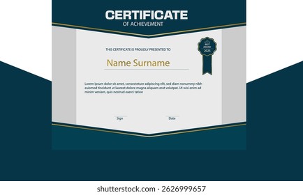 Elegant Certificate Template Vector Design