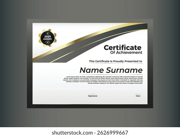 Elegant Certificate Template Vector Design