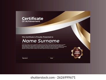 Elegante Modelo de Certificado Projeto Vetor