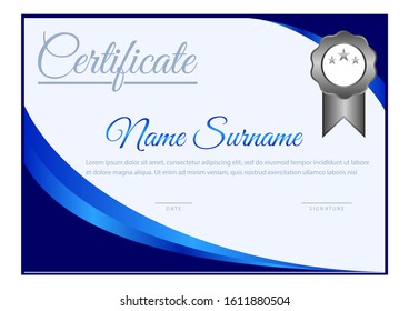 Certificate Appreciation Template Gold Dark Blue Stock Vector (Royalty ...