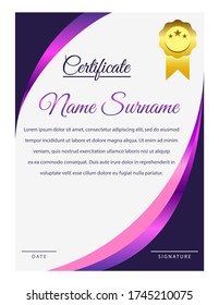 Elegant Certificate Template Vector isolated on white Background