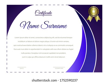 Vector de plantilla de certificado elegante aislado en fondo blanco