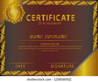 Elegant certificate template vector with luxury and modern pattern background - Vector