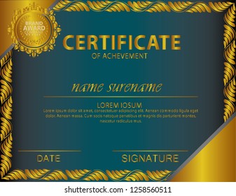 Elegant certificate template vector with luxury and modern pattern background - Vector