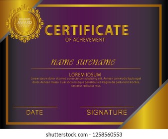 Elegant certificate template vector with luxury and modern pattern background - Vector