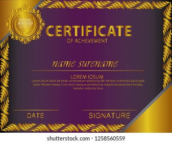Elegant certificate template vector with luxury and modern pattern background - Vector