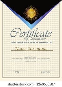 Elegant certificate template vector with luxury and modern pattern background - Vector
