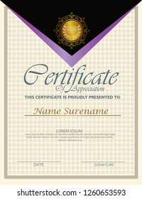 Elegant certificate template vector with luxury and modern pattern background - Vector