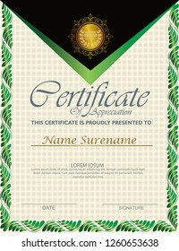 Elegant certificate template vector with luxury and modern pattern background - Vector