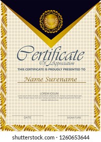Elegant certificate template vector with luxury and modern pattern background - Vector